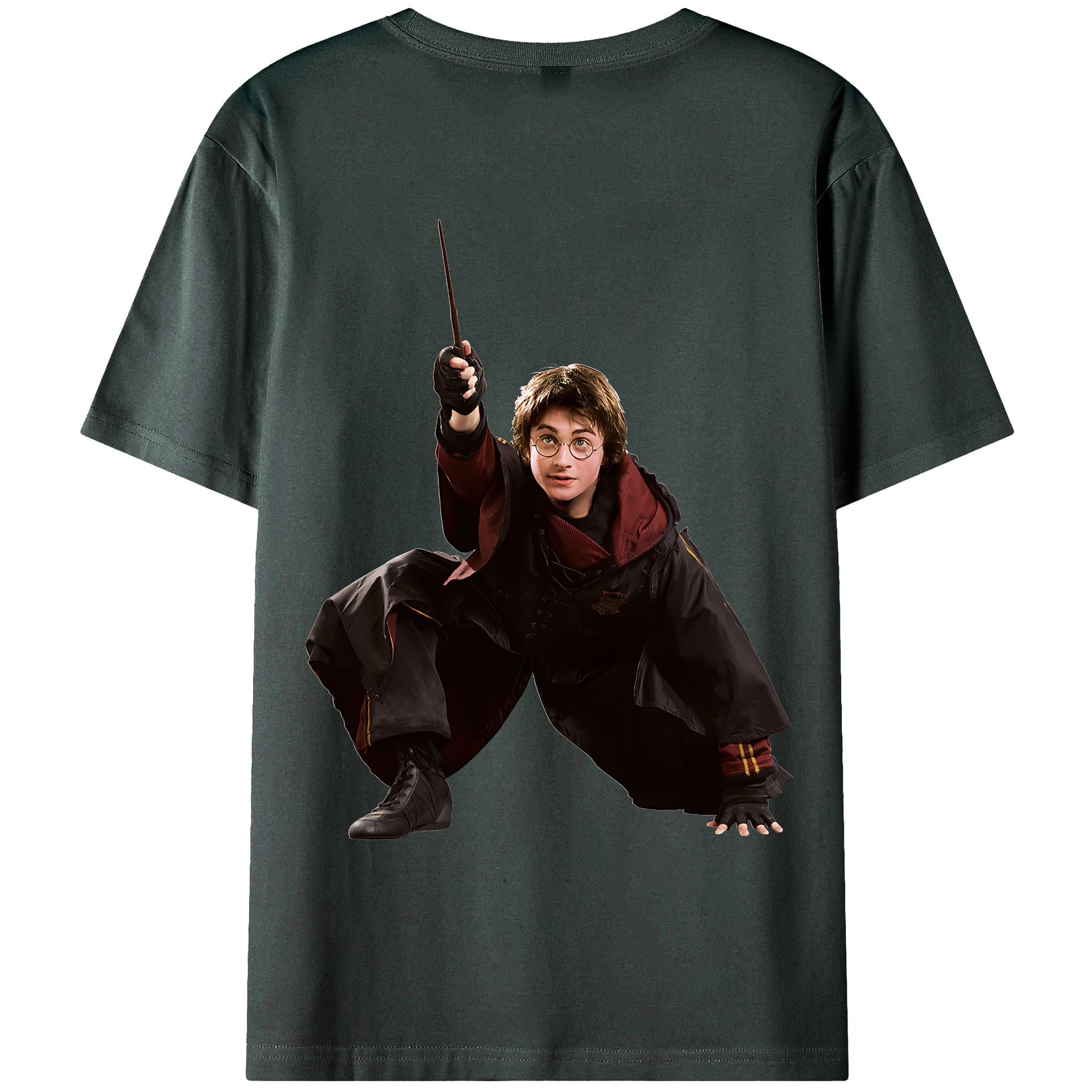 （画像用） Harry Potter ハリー・ポッターシリーズ 綿100％ メンズ半袖Tシャツ（バックプリント） 通気性